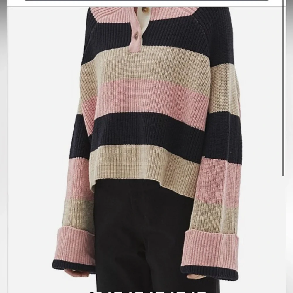 BASSIKE STRIPE CHUNKY OVERSIZED KNIT Turtleneck Wool Sweater‎ - Picture 4 of 9